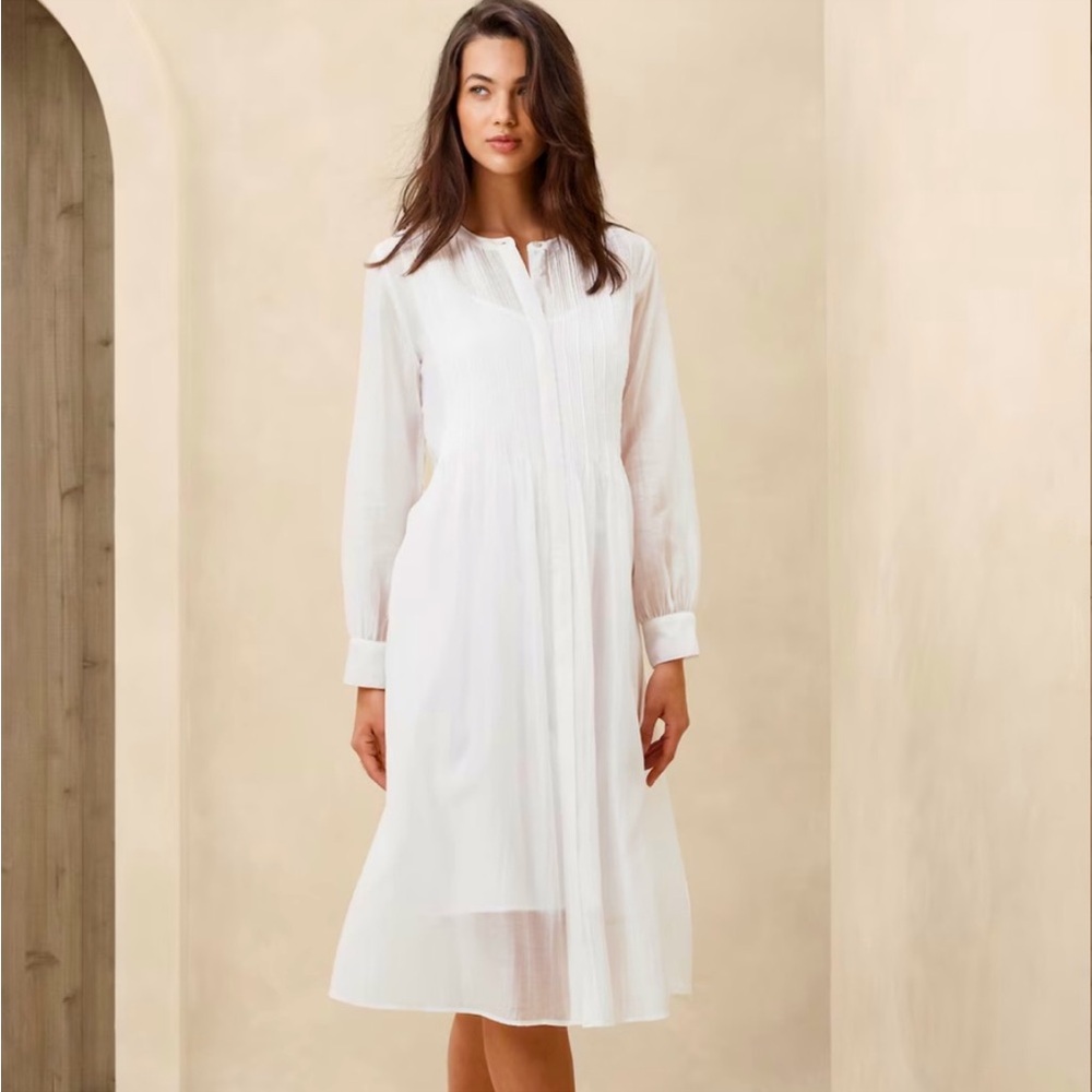 Banana Republic pintuck, orgonza midi dress size small